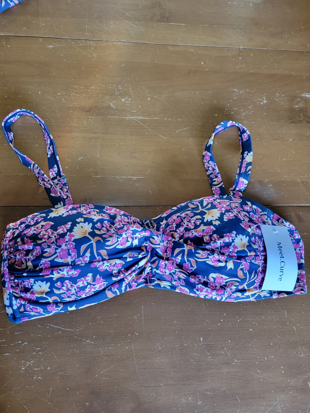 Two Piece Bikini Bandau Bra Top With Removable Straps High Waisted Skirtini 3X - Picture 7 of 15